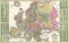 Europe and Europe Map By Thomas, Cowperthwait & Co.