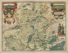 Belgium and Nord et Nord-Est Map By Petrus Kaerius