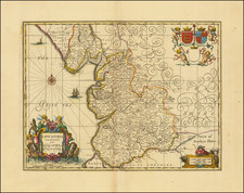 British Counties Map By Valk & Schenk