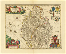 British Counties Map By Valk & Schenk