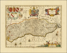 British Counties Map By Valk & Schenk