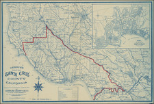 [Santa Cruz & Santa Clara Counties]  Denny's Pocket Map of Santa Cruz County, California.  Compiled From the Latest and Official Data . . . `1916