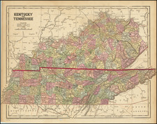 Kentucky and Tennessee Map By Sidney Morse