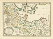 Denmark and Norddeutschland Map By Nicolas Sanson