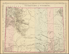 Wyoming Map By Samuel Augustus Mitchell Jr.