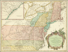 New York State, Mid-Atlantic, Kentucky, Tennessee, Southeast, Virginia, North Carolina and Ohio Map By Didier Robert de Vaugondy