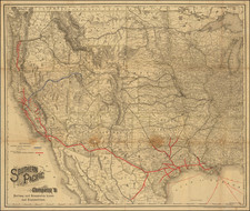 Texas, Southwest, Colorado, Utah, Nevada, New Mexico, Rocky Mountains, Colorado, Montana, Utah, Wyoming, Oregon, Washington and California Map By Rand McNally & Company