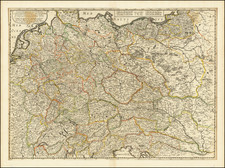 Netherlands, Austria, Poland, Hungary and Germany Map By Nicolas Sanson / Melchior Tavernier / Pierre Mariette