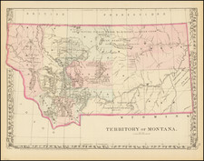 Montana Map By Samuel Augustus Mitchell Jr.