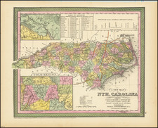 North Carolina Map By Thomas, Cowperthwait & Co.