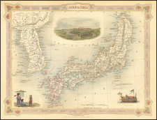 Japan and Korea Map By John Tallis