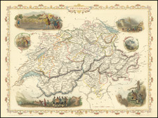 Switzerland Map By John Tallis