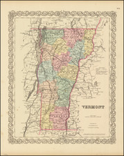 Vermont Map By Joseph Hutchins Colton