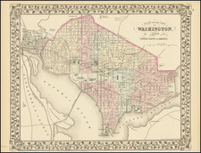 Plan of the City of Washington.  The Capitol of the United States of America. By Samuel Augustus Mitchell Jr.