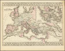 Europe, Mediterranean and Greece Map By Samuel Augustus Mitchell