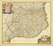 [ Catalonia ]  Accuratissima Principatus Cataloniae et Comitatuum Ruscinonis et Cerrataniae Descriptio . . .  By Frederick De Wit