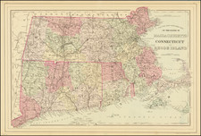 New England Map By W.H. Gamble / Samuel Augustus Mitchell Jr.