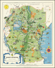 East Africa and Pictorial Maps Map By D.O. Mathews / East Africa Tourist Travel Association