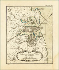 Malta Map By Jacques Nicolas Bellin