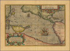 Western Hemisphere, Japan, Pacific, Australia and America Map By Abraham Ortelius