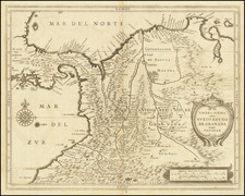 Central America and Colombia Map By Joannes De Laet