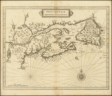 New England and Eastern Canada Map By Joannes De Laet