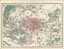 Paris and Île-de-France Map By Depot de la Guerre