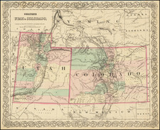Colorado, Utah, Colorado and Utah Map By G.W.  & C.B. Colton