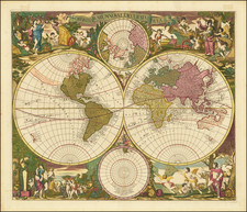 Orbis Terrarum Nova et Accurata Tabula. Auct. G. et L. Valck. By Gerard & Leonard Valk