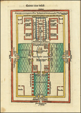 Holy Land and Jerusalem Map By Hartmann Schedel