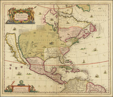 North America and California as an Island Map By Henricus Hondius / Jan Jansson