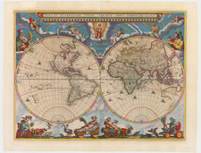 World and California as an Island Map By Johannes Blaeu