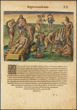 Portraits & People and Native American & Indigenous Map By Theodor De Bry