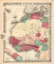 Africa Map By Joseph Hutchins Colton