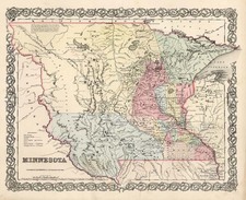 Midwest Map By Joseph Hutchins Colton