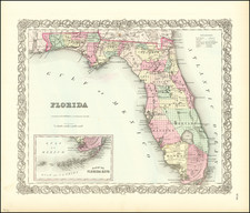 Florida Map By Joseph Hutchins Colton