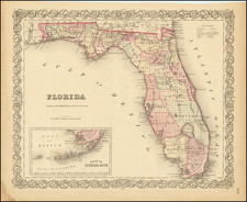 Florida Map By Joseph Hutchins Colton