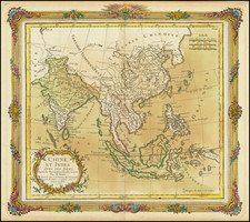 China, India, Southeast Asia and Philippines Map By Louis Brion de la Tour