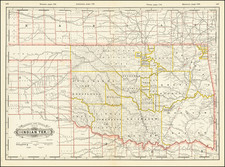 Oklahoma & Indian Territory Map By George F. Cram