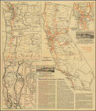 Oregon, Washington and California Map By American Toll Bridge Company