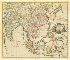 China, Japan, India and Southeast Asia Map By John Senex