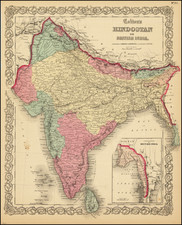 India Map By Alvin Jewett Johnson  &  Ross C. Browning