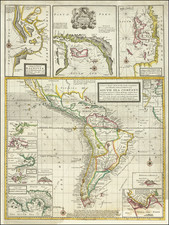 Central America, South America, California and America Map By Herman Moll