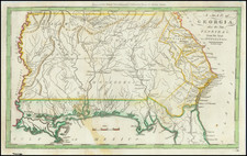 A Map of Georgia, also the Two Floridas, from the Best Authorities By Jedidiah Morse