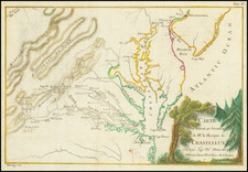 [Virginia, Maryland, Delaware & Chesapeake Bay]   Carte Pour Servir Au Journal de Mr. Le Marquis de Chastellux Redigee par Mr. Dezoteux . . . 