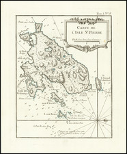 Carte de l'Isle St. Pierre By Jacques Nicolas Bellin