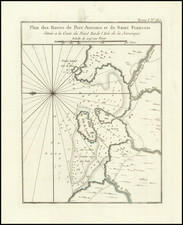 Plan des Havres de Port Antonio et de Saint Francois Situes a la Coste du Nord Est de l'Isle de la Jamaique [Map of the Harbors of Port Antonio and Saint Francois Located on the North East Coast of the Island of Jamaica] By Jacques Nicolas Bellin