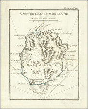 Carte de L'Isle de Marie-Galante By Jacques Nicolas Bellin