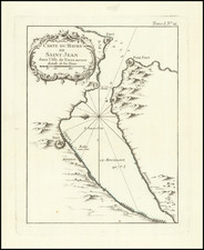Carte du Havre Saint Jean dans l'Isle de Terre-neuve By Jacques Nicolas Bellin