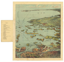 Massachusetts, Pictorial Maps and Boston Map By Union News Co.